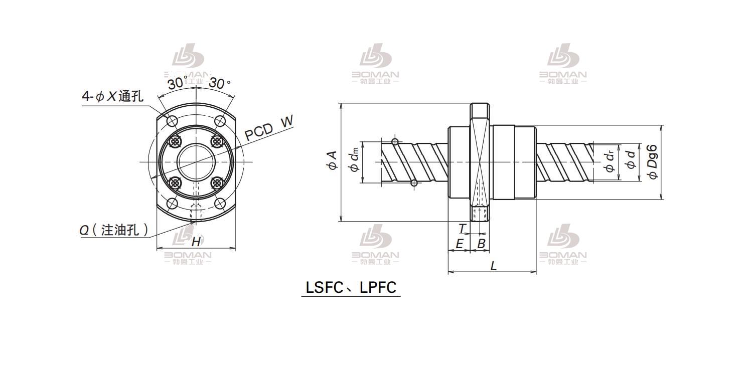 LSFC3232-6-LPFC滚珠丝杠