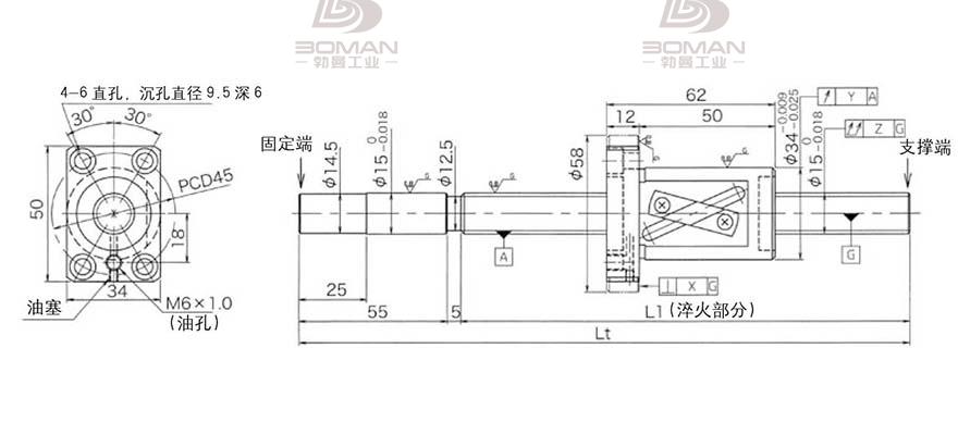 KURODA GG1520AS-BALR-0900A 黑田丝杆替换尺寸图片大全