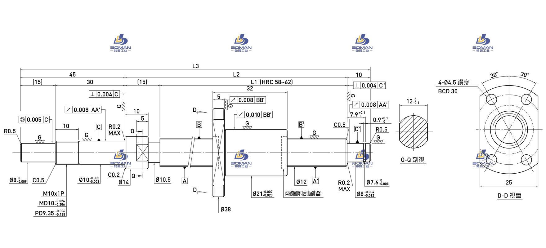 HIWIN上银 R12-2.5T3-FSI-310-380-0.008 上银滚珠丝杠选型计算